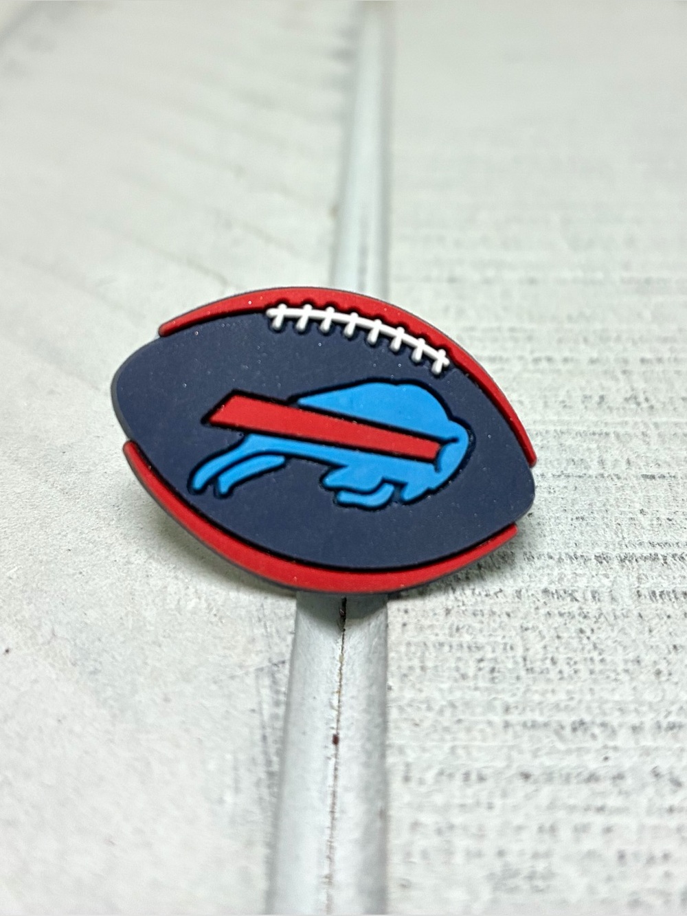 Buffalo Bills NFL Mascot Charging Buffalo Football Design Silicone Shoe Charm